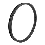 The Alienation Vandal 22 Inch Rim is a black, lightweight BMX rim with multiple spoke holes, displayed on a white background. Ideal for riders looking for quality BMX rims.