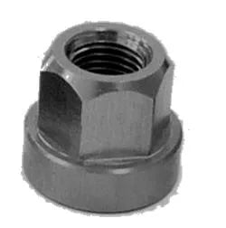 The Aluminium Axle Nut (Each) is made from durable 7075-T6 aluminum, shown against a white background. Precision-engineered for axle nut replacement, it features a threaded center for secure fastening.