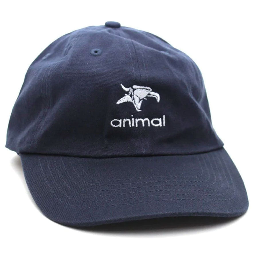 The Animal Icon Hat features a navy brushed twill construction with the iconic Animal Icon Hat logo embroidered on it.
