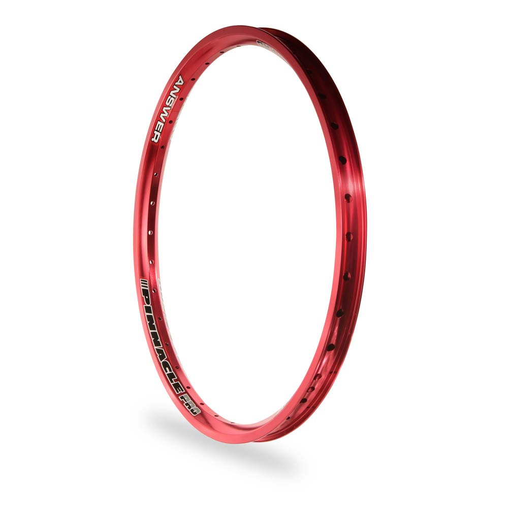 A red Answer Pinnacle Pro-20in Rim 36H on a white background.