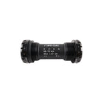 The Arise Ozon Euro External Bottom Bracket, made from CNC machined 6061-T6 alloy in black, features BSA 1.37x24 threading for easy installation, enhancing your BMX race frame's performance.