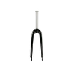 The Arise Quartz Expert Forks feature a lightweight front fork with a CNC machined 6061-T6 alloy steerer tube and sleek black blades, displayed against a white background.