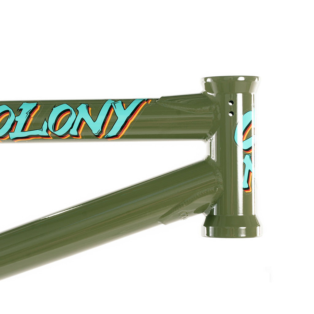 A Glory BMX bike frame featuring the Colony 2024 Sweet Tooth Frame.