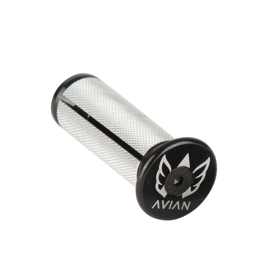 An Avian Compression Top Cap with the word avan on it is a unique accessory for your motorcycle.