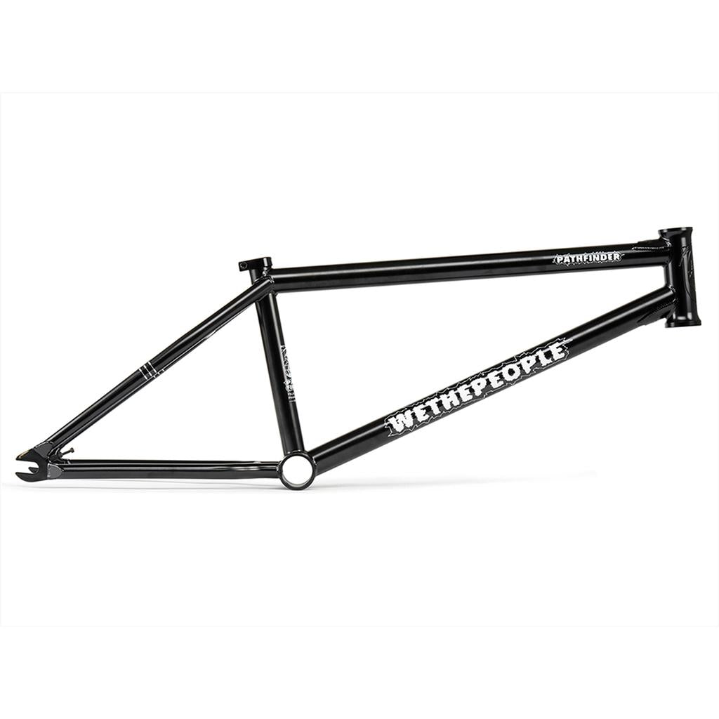 A Wethepeople Pathfinder Frame BMX, designed by Felix Prangenberg, is displayed in black on a white background with "WETHEPEOPLE" and "PATHFINDER" labels.