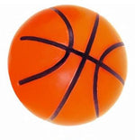 A pair of Basketball Schrader Valve Caps, designed to resemble orange basketballs with black lines, is displayed against a white background for a touch of street style.
