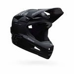 The Bell Sanction 2 DLX MIPS Fast House Matte Black helmet is a lightweight, full-face motocross helmet with an angular design, ventilation features, and a visor on top. It incorporates advanced MIPS technology to enhance safety for BMX racing enthusiasts.