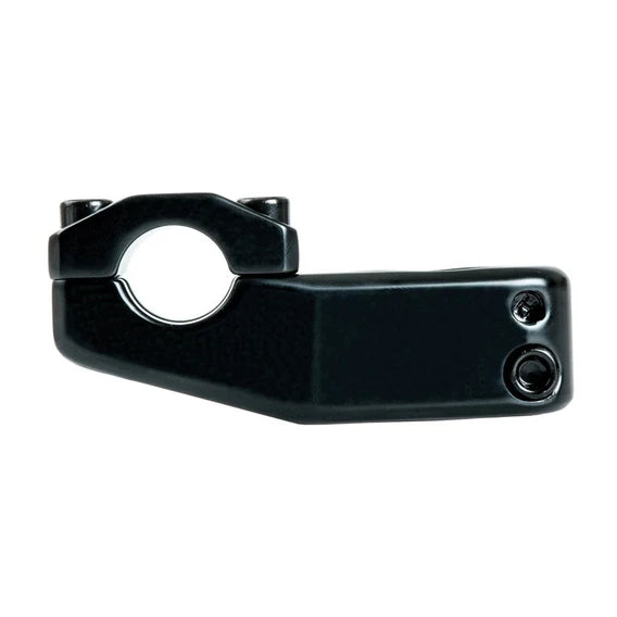 A Black Eye Top Load Stem 1-1/8 with a black finish and 40mm reach, featuring two clamp bolts on the top and two on the side.