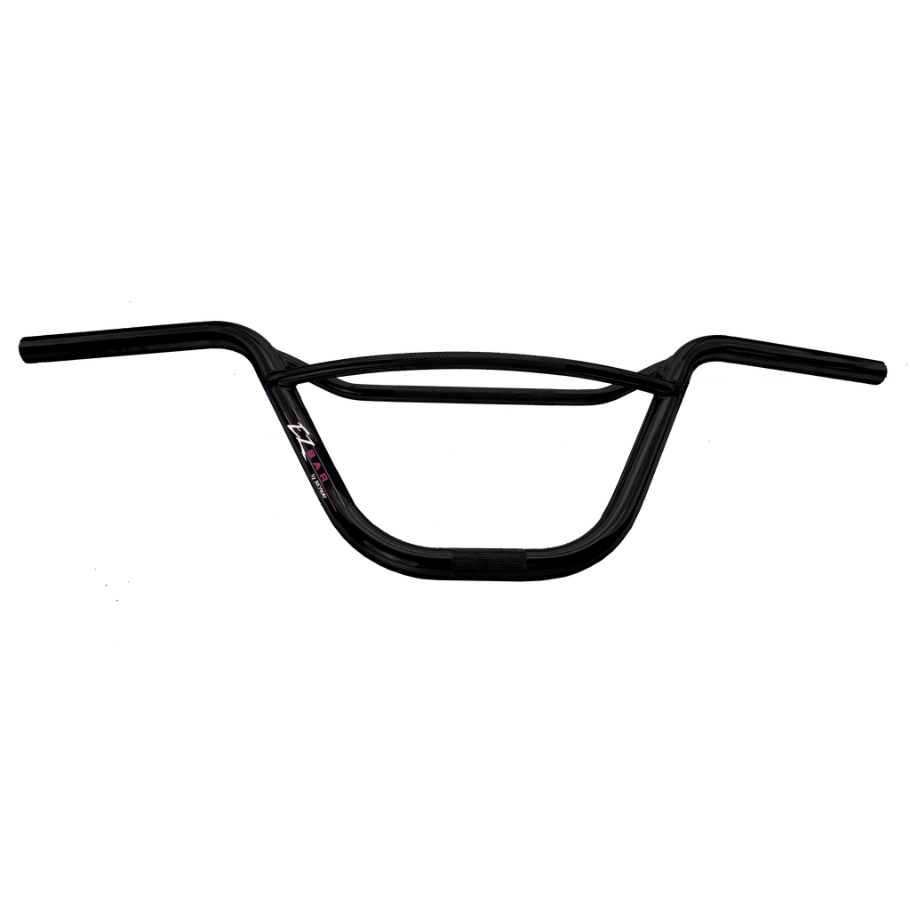 A black handlebar with a pink handle, featuring the Skyway EZ Pro 88 Handlebars.