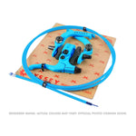 A blue Odyssey Evo 2.5 Brake Kit with BMX U brake arms, pads, and modular hardware is shown on branded packaging. Image is a rendering; actual colors may vary.