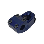 A blue S&M Enduro V2 Stem bicycle stem with two holes on it.