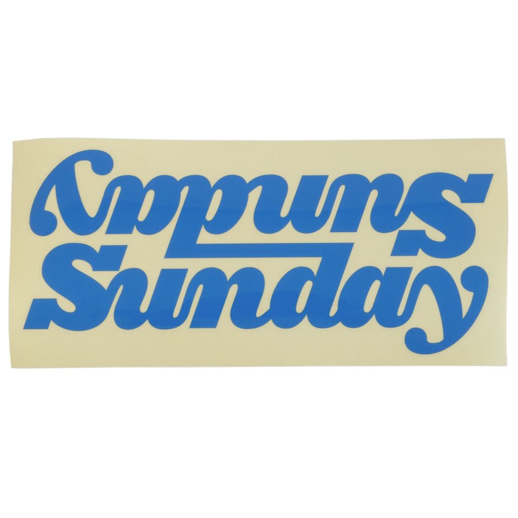 A large sticker with the words 'Sunday Classy Downbar Decal' on it, ideal for down tube.
