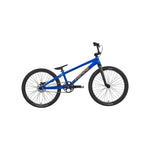 A blue Inspyre Evo-C Disc Pro Cruiser Bike 2026 with black tires, a black seat, and a straight handlebar is shown in profile on a white background.