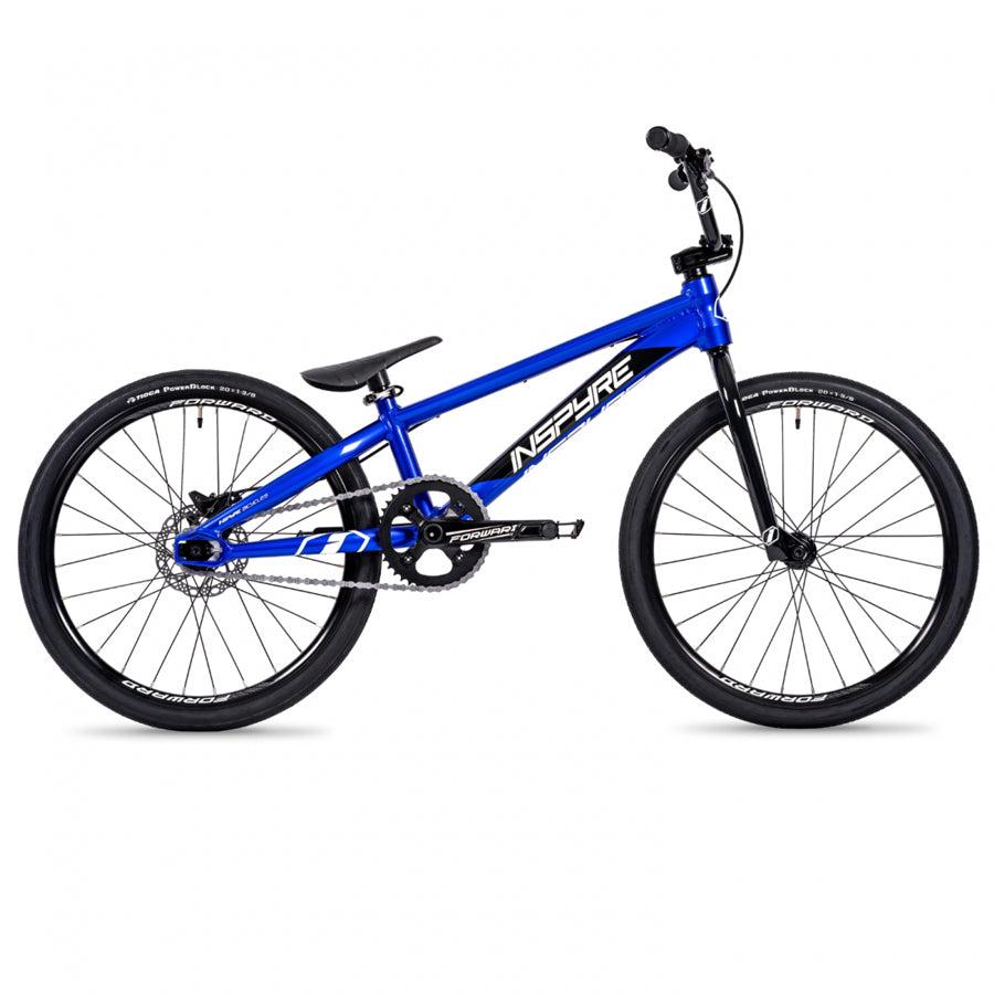 A blue Inspyre Evo Disc Expert Bike on a white background.