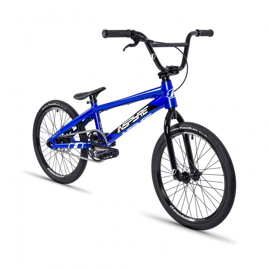 A blue Inspyre Evo Disc Expert XL Bike on a white background.