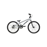 A silver Inspyre Evo Disc Junior Bike 2026 with black wheels, upright handlebars, and a compact frame is shown in profile on a white background.