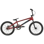 The Inspyre Evo Disc Pro XXL Bike 2025 is a red BMX racing bike with black tires, straight handlebars, and a low seat. It features a subtle logo on the frame and hydraulic disc brakes for reliable stopping power.