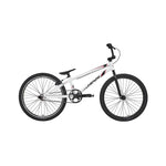 The Inspyre Neo Pro Cruiser Bike 2026 is a white BMX race bike with an aluminum frame, black wheels, seat, and handlebars, shown in profile view against a plain background.