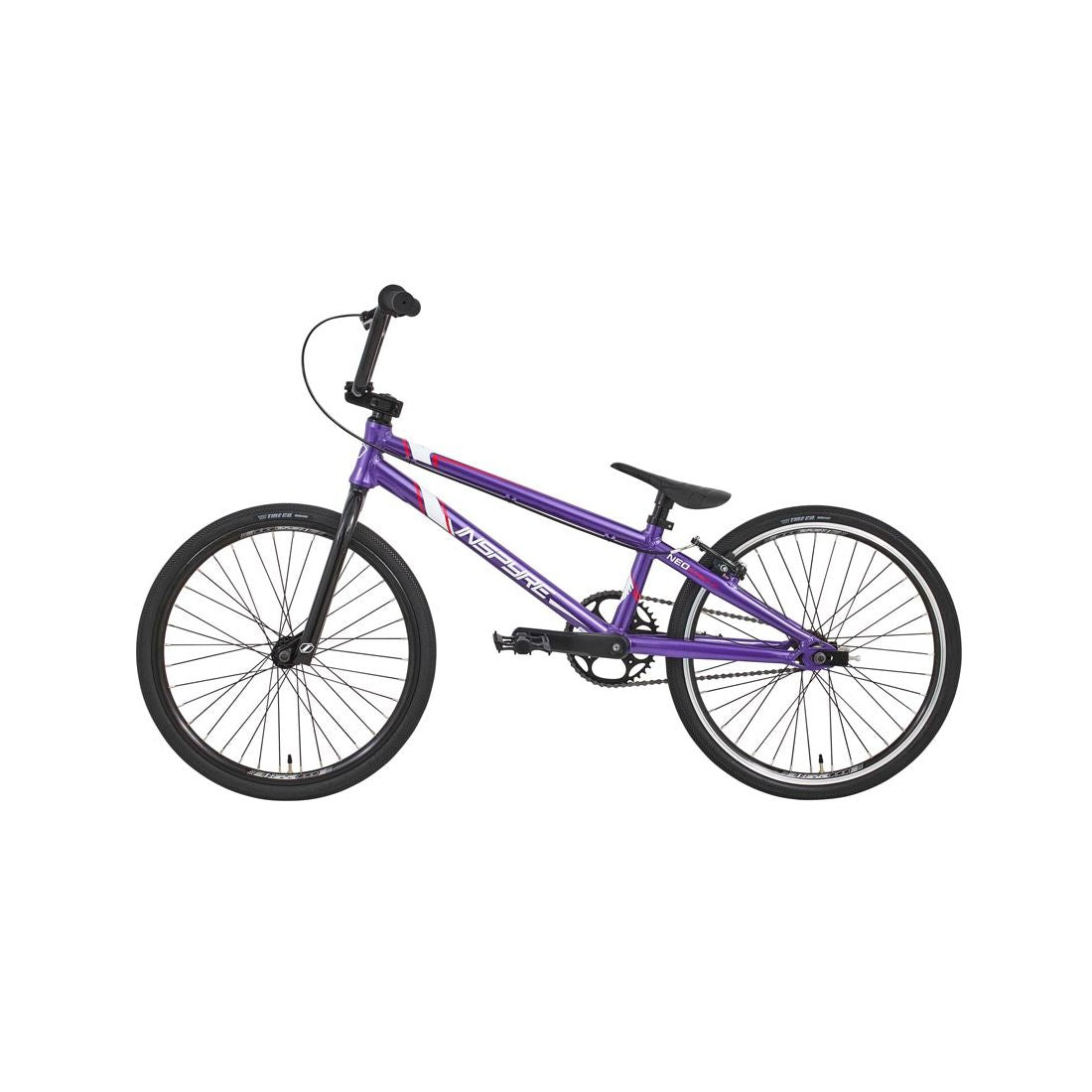 The Inspyre Neo Expert XL Bike 2026 features a purple frame with black handlebars, seat, and tires, displayed in profile against a white background.