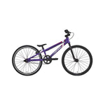 The Inspyre Neo Mini Bike 2026 is a purple entry-level BMX with black tires, a small seat, and straight handlebars—shown in profile on a white background, it's perfect for kids' BMX racing.