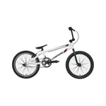 The Inspyre Neo Pro Bike 2026 is an entry-level BMX race bike with a white frame, black wheels and handlebars, plus subtle red and gray graphics, shown in side profile on a white background.