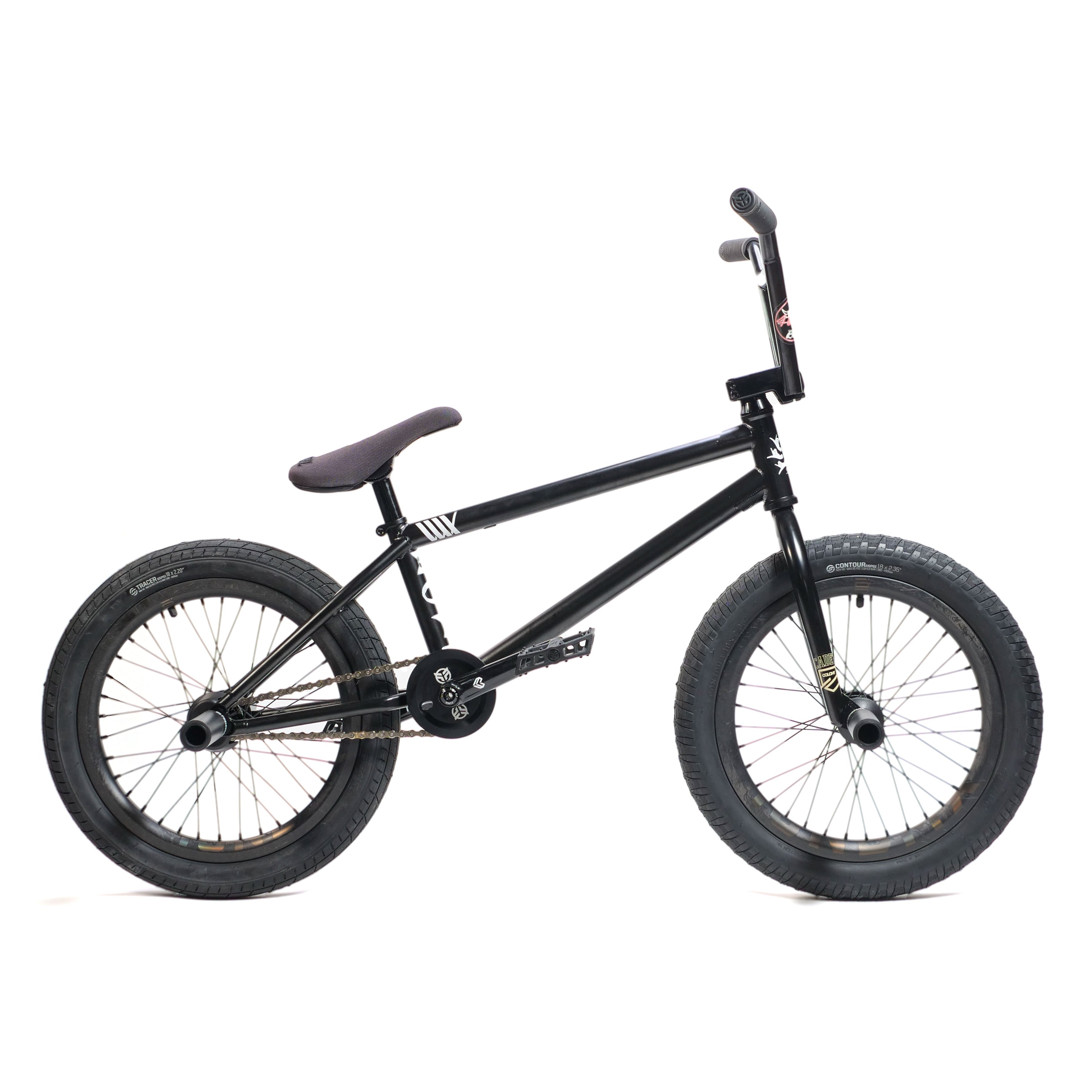 The Federal Boyd x ION Custom 18 Inch Bike is a black BMX with thick tires, a padded seat, and straight handlebars—perfectly sized at 18 inches and shown against a white background.
