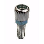 A metallic Brake Barrel Adjuster M5 with a knurled knob screw, threaded body, and cylinder-shaped head, viewed from an angle.