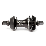 The BSD Revolution Rear Freecoaster Hub boasts a stylish black anodized finish, features a planetary clutch system, hexagonal ends and bolts, and is labeled "Revolution" on a crisp white background.