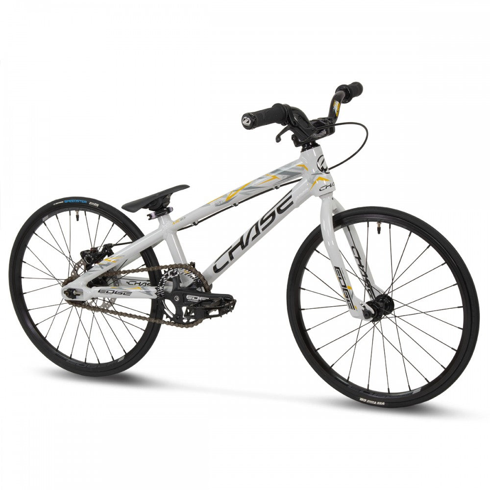 A Chase Edge Micro 18 Bike (2024), featuring a white and black design, displayed against a clean white background.