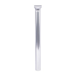 The Cult Pivotal Seat Post is a silver, cylindrical BMX seat post with a clamp top—perfect for freestyle riders looking for durability and style.