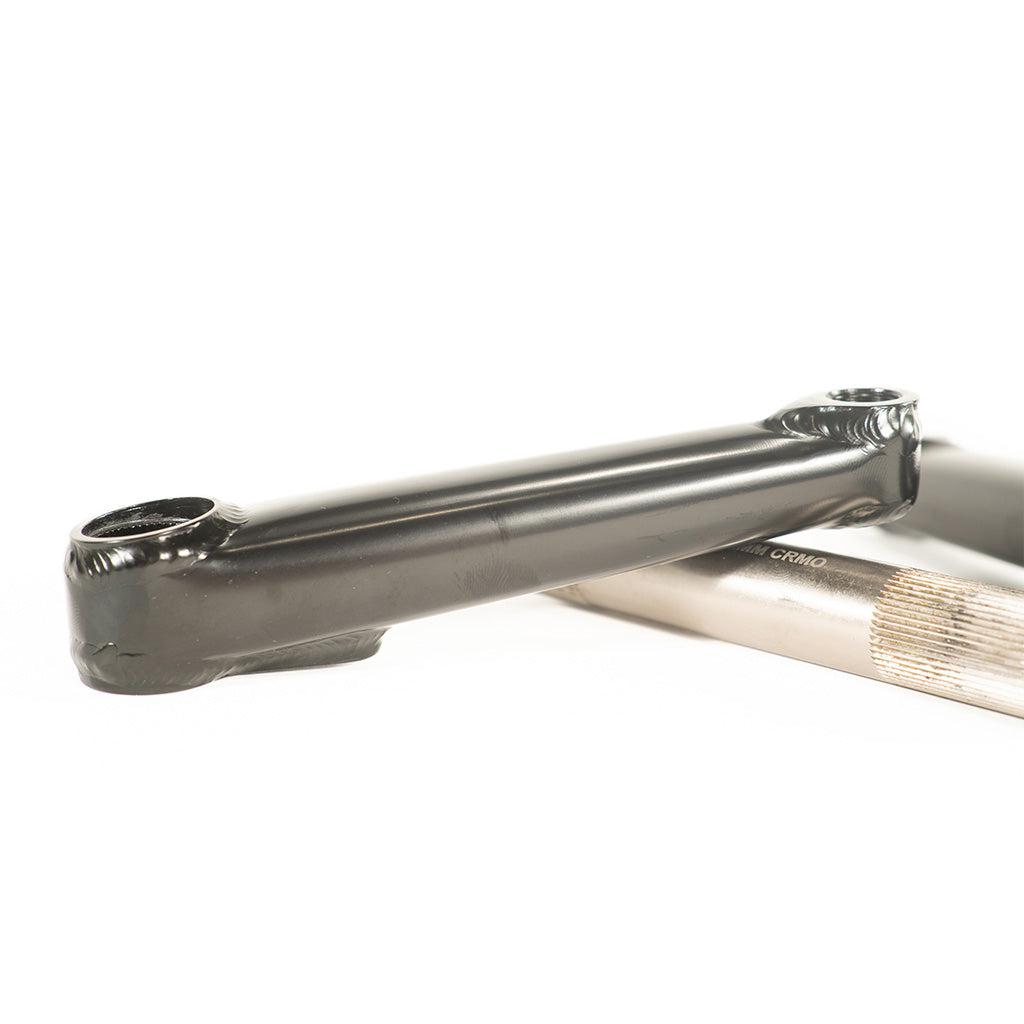 A bike with Colony Venator 140mm Cranks (Suit 18" Wheeled Bikes) handlebar and a metal tube featuring durability and Colony components.