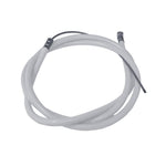 A white hose with a DRS OEM Slick Brake Cable attached to it.