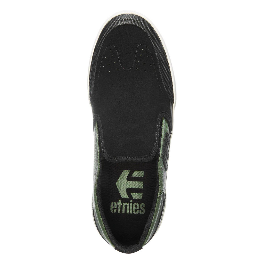 Etnies Marana Slip XLT - Black/Olive men's slip-on shoes, featuring Michelin tread.