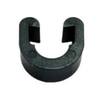 The Brake Line Housing C-Clip (Each) is a black, U-shaped nylon clip with rounded ends and a top gap, shown from above on a white background.