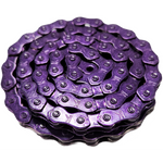 A coiled KMC K1 Chain (Wide) / 112L in metallic purple, displayed against a white background.