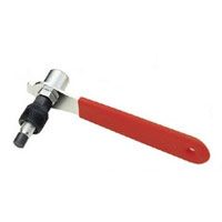 A Crank Extractor Tool with a metallic head and a red handle, featuring a 15mm Hex, isolated on a white background.