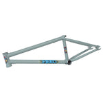The Fiend Shapeshifter Frame (13.2 Inch Chain Stay) is built from 4130 Chromoly tubing in light grey and features colorful graphics, including "FIEND" on the lower tube and unique illustrations near the head and seat tubes.