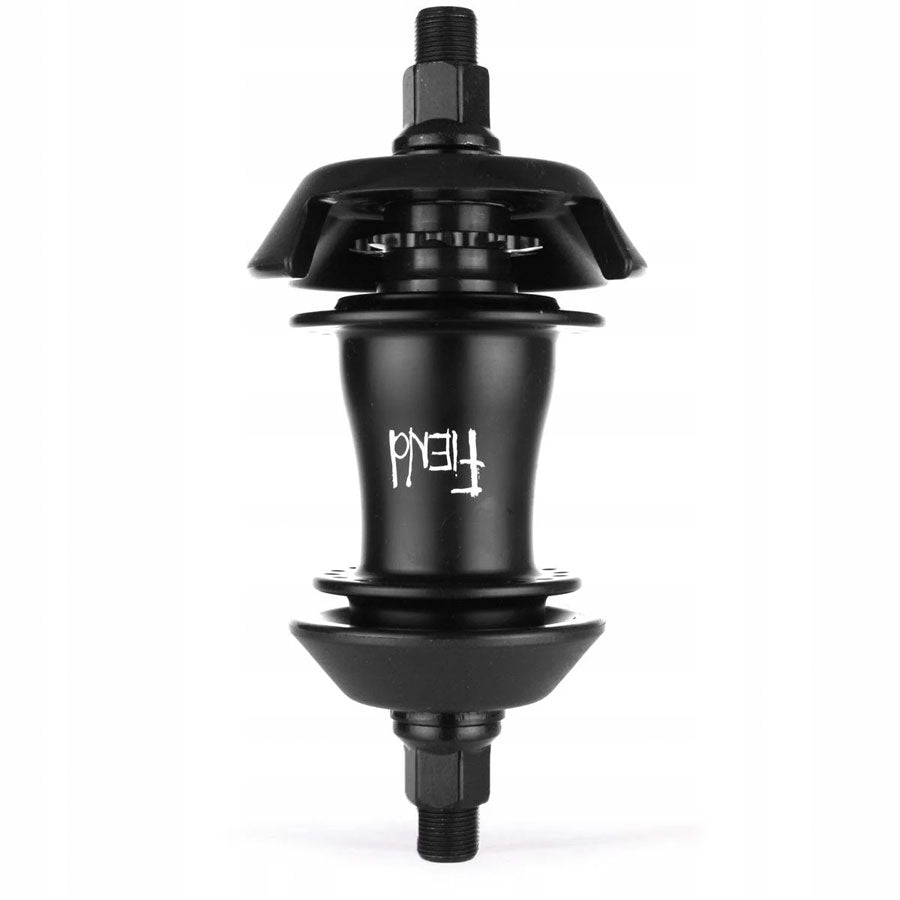 A black Fiend Cab V2 Freecoaster Hub (9T) bike pump with CNC machined 6061 alloy shell.