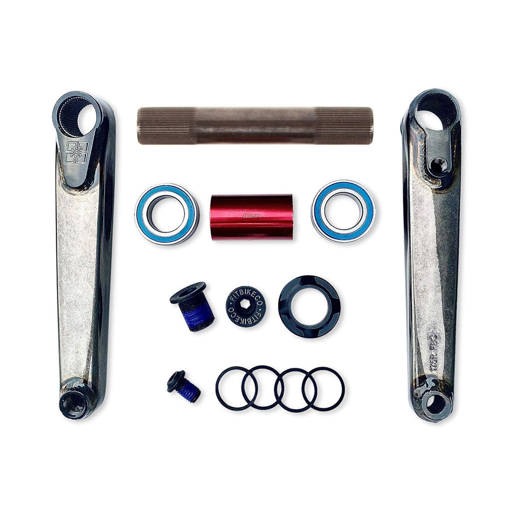 A set of Fit Blunt Cranks for a bicycle.
