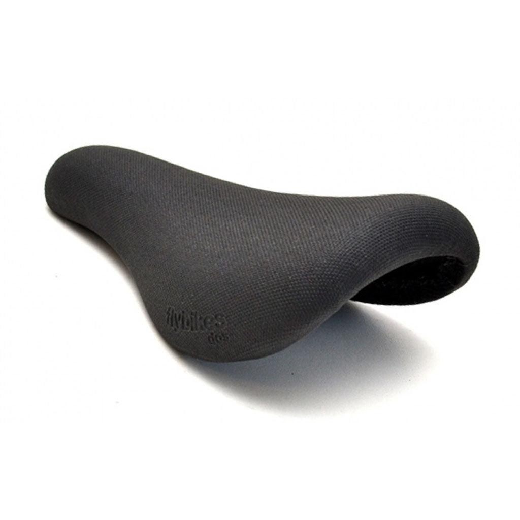 The Fly Bikes Dos PC Tripod Seat (NOS) offers comfort and support with its textured surface, subtle branding, and lightweight plastic base.