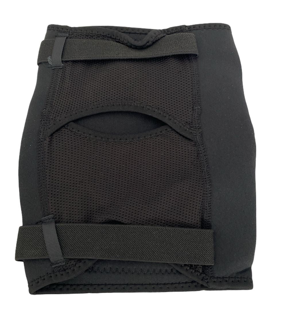 FP Knee Street Protector Pads (Single) with adjustable straps and an opening for the kneecap, designed for added support and compression, ideal for joint pains prevention.