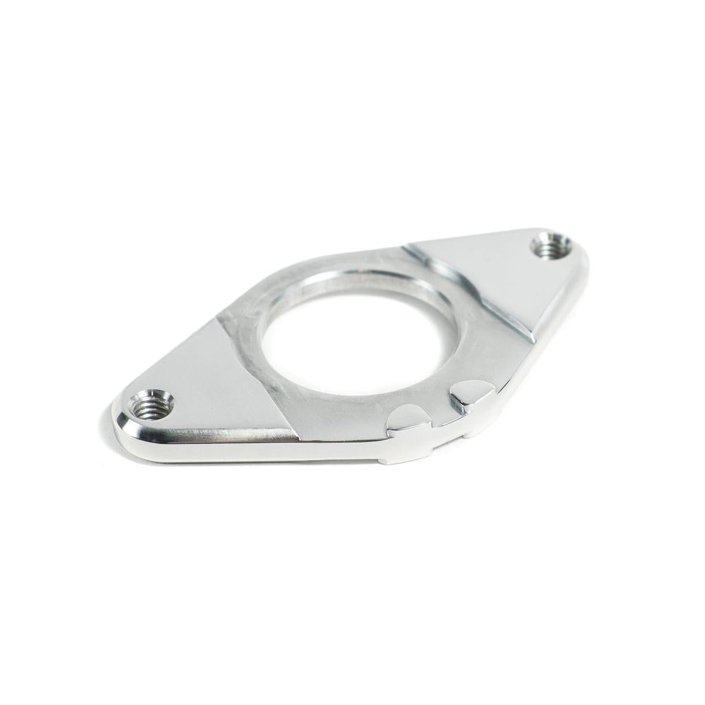 The Colony Gyro Plate is CNC machined from durable 6061T6 alloy, featuring a central circular opening and two screw holes on opposite sides, shown against a white background.