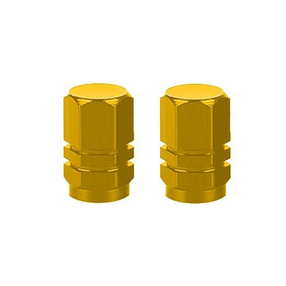 SICKSPEED 4-Pack Blue Hexagon Chromed Aluminum Tire Valve Stem Caps