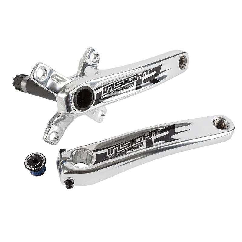A pair of Insight Cranks 2-Pce 4 Bolt for BMX bikes.