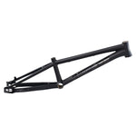 Matte black Inspyre 2026 Concorde V3 Cruiser Pro XXL frame with angular geometry and hydroformed tubes, designed for BMX racing, shown from the side against a white background.