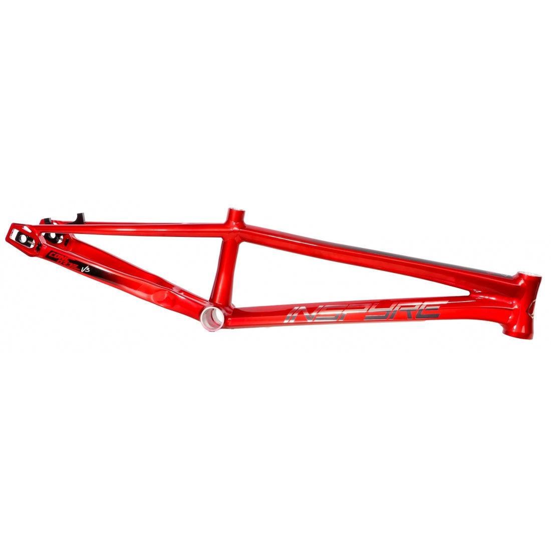 Red Inspyre Concorde V3 Pro XL BMX Race frame on a white background.