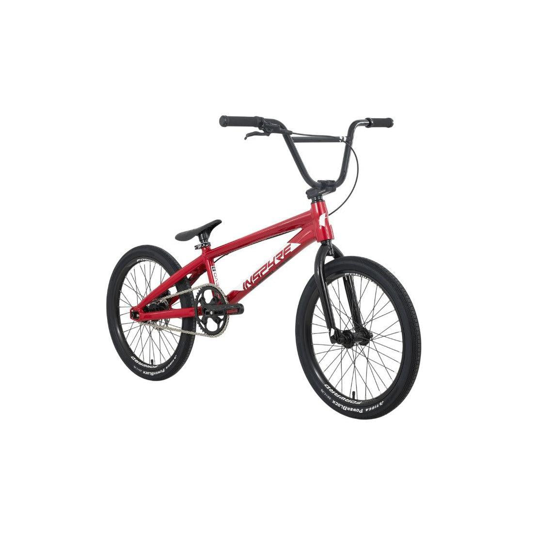 Inspyre EVO Pro L Race Bike (2027) in red, featuring a lightweight aluminium 6061-T6 frame, black seat, black handlebars, and black wheels, displayed on a white background.