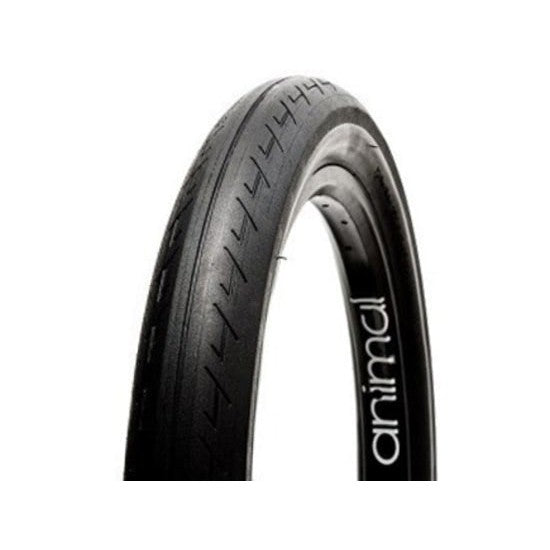 A black BMX tire, with the word "Animal X Terrible One Ursa Tyre (Each)" printed on the sidewall in white text. The tire features a smooth, dual compound tread with minimal pattern.