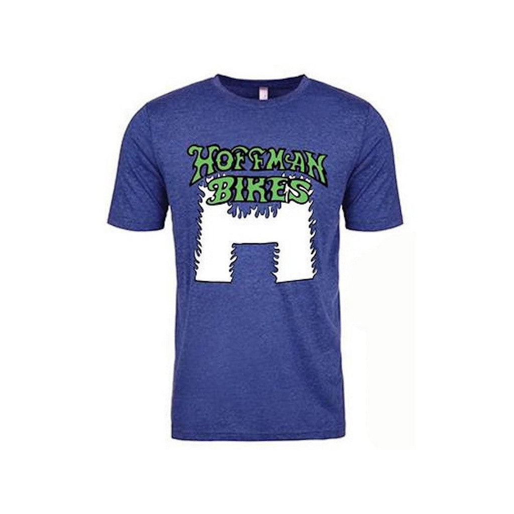 Hoffman Bikes Flaming H"" T-Shirt / Blue/White / XL""