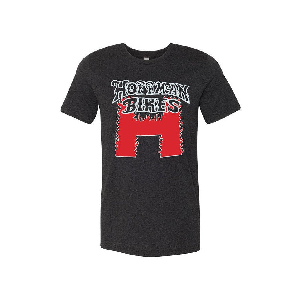 Hoffman Bikes Flaming H"" T-Shirt / Charcoal/Red / L""